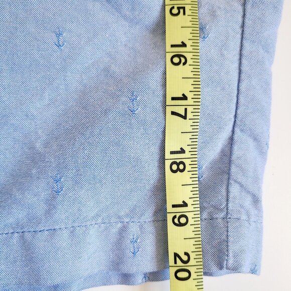 Izod Mens Light Blue Anchor Print 100% Cotton Chino Shorts 40W Preppy - Picture 10 of 10
